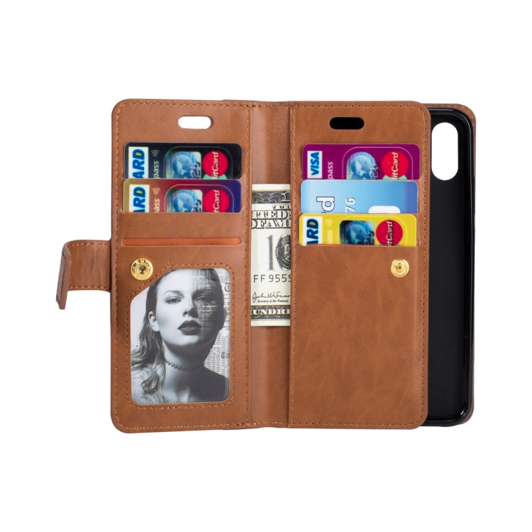 For Huawei P20 lite / Nova 3e Multifunctional Zipper Horizontal Flip Leather Case with Holder & Wallet & 9 Card Slots & Lanyard