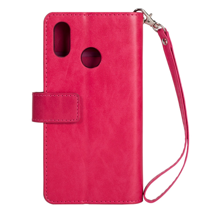 For Huawei P20 lite / Nova 3e Multifunctional Zipper Horizontal Flip Leather Case with Holder & Wallet & 9 Card Slots & Lanyard