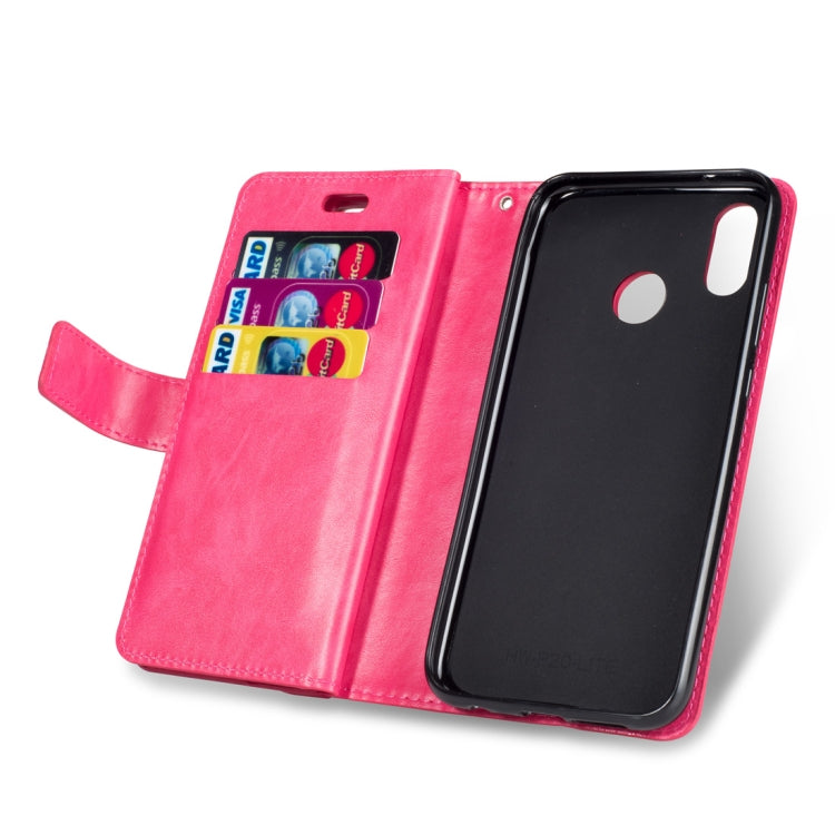 For Huawei P20 lite / Nova 3e Multifunctional Zipper Horizontal Flip Leather Case with Holder & Wallet & 9 Card Slots & Lanyard