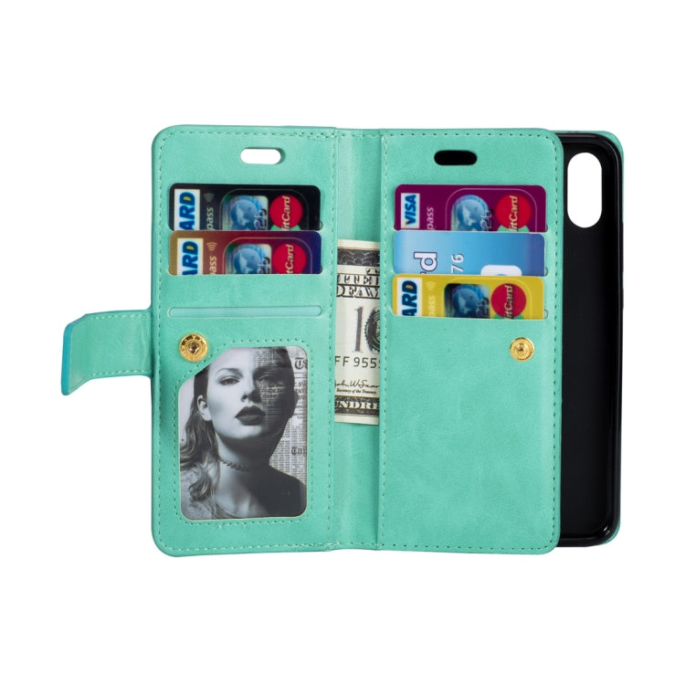 For Huawei P20 lite / Nova 3e Multifunctional Zipper Horizontal Flip Leather Case with Holder & Wallet & 9 Card Slots & Lanyard