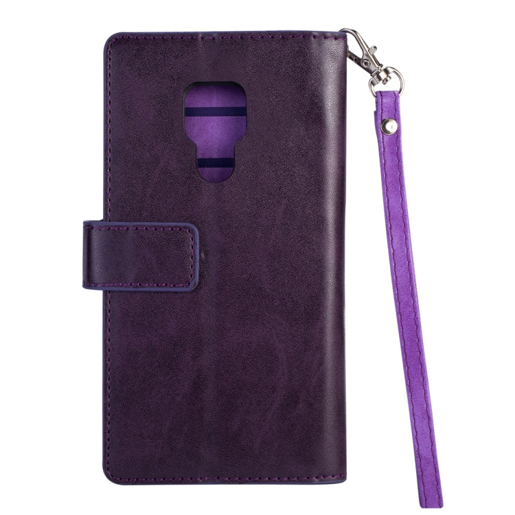 For Huawei Mate 20 Multifunctional Zipper Horizontal Flip Leather Case with Holder & Wallet & 9 Card Slots & Lanyard