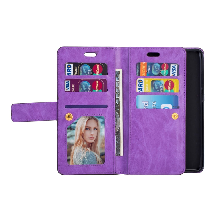 For Huawei Mate 20 Multifunctional Zipper Horizontal Flip Leather Case with Holder & Wallet & 9 Card Slots & Lanyard