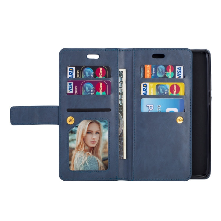 For Huawei Mate 20 Multifunctional Zipper Horizontal Flip Leather Case with Holder & Wallet & 9 Card Slots & Lanyard