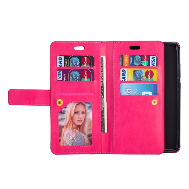 For Huawei Mate 20 Multifunctional Zipper Horizontal Flip Leather Case with Holder & Wallet & 9 Card Slots & Lanyard