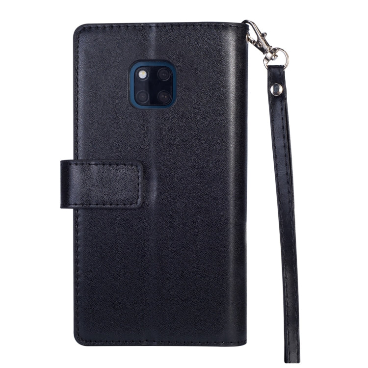 For Huawei Mate 20 Pro Multifunctional Zipper Horizontal Flip Leather Case with Holder & Wallet & 9 Card Slots & Lanyard