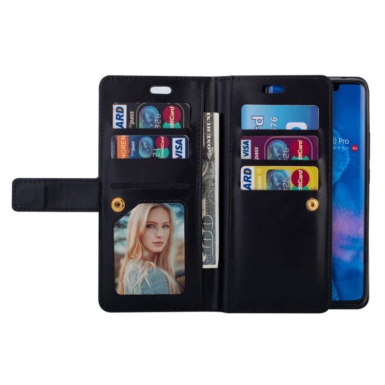For Huawei Mate 20 Pro Multifunctional Zipper Horizontal Flip Leather Case with Holder & Wallet & 9 Card Slots & Lanyard