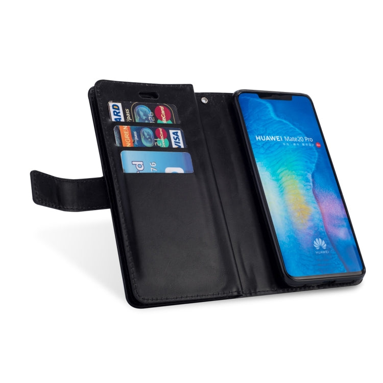 For Huawei Mate 20 Pro Multifunctional Zipper Horizontal Flip Leather Case with Holder & Wallet & 9 Card Slots & Lanyard