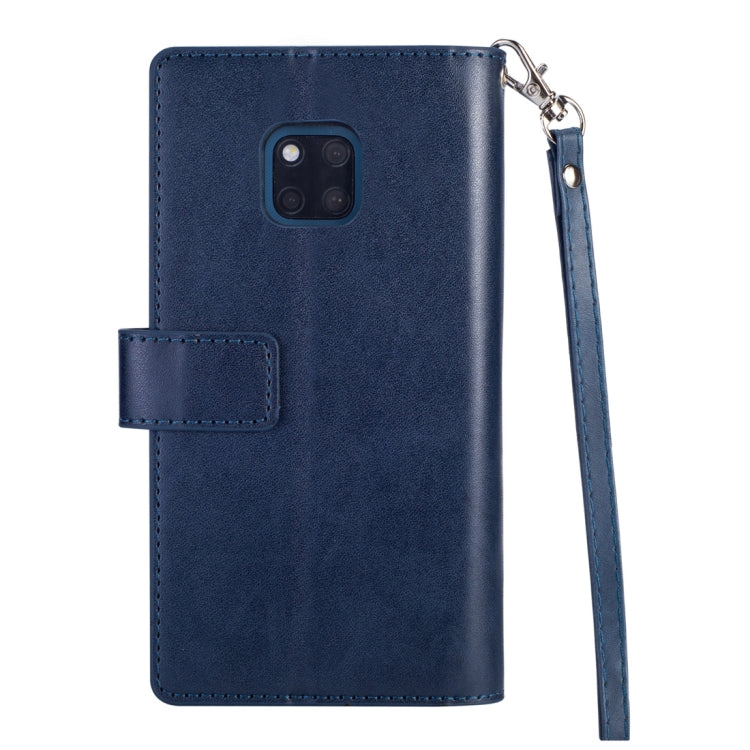 For Huawei Mate 20 Pro Multifunctional Zipper Horizontal Flip Leather Case with Holder & Wallet & 9 Card Slots & Lanyard