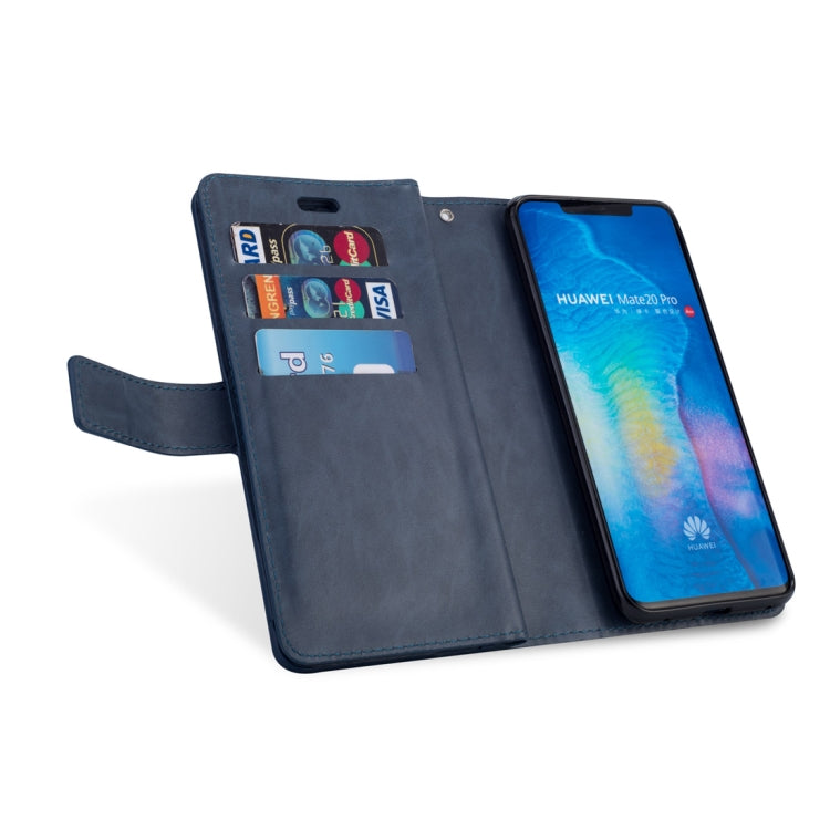 For Huawei Mate 20 Pro Multifunctional Zipper Horizontal Flip Leather Case with Holder & Wallet & 9 Card Slots & Lanyard