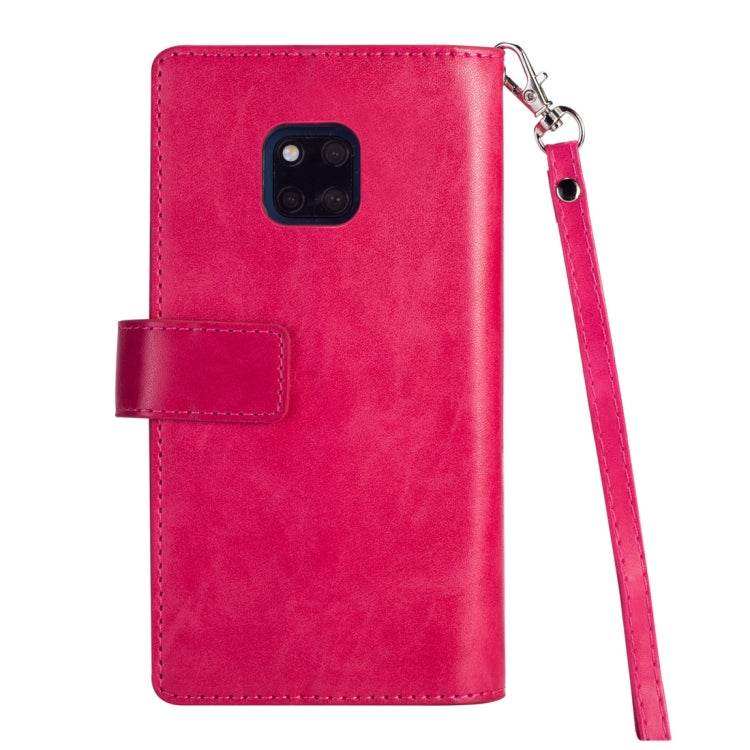 For Huawei Mate 20 Pro Multifunctional Zipper Horizontal Flip Leather Case with Holder & Wallet & 9 Card Slots & Lanyard