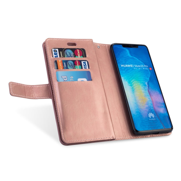 For Huawei Mate 20 Pro Multifunctional Zipper Horizontal Flip Leather Case with Holder & Wallet & 9 Card Slots & Lanyard