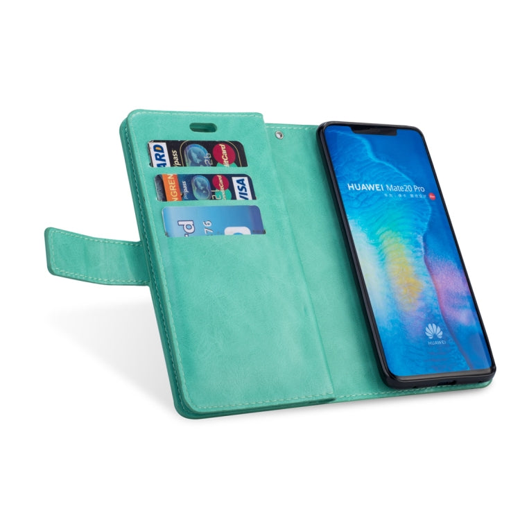 For Huawei Mate 20 Pro Multifunctional Zipper Horizontal Flip Leather Case with Holder & Wallet & 9 Card Slots & Lanyard