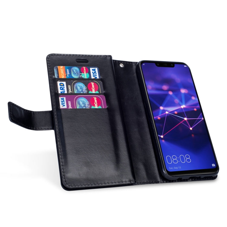 For Huawei Mate 20 lite Multifunctional Zipper Horizontal Flip Leather Case with Holder & Wallet & 9 Card Slots & Lanyard