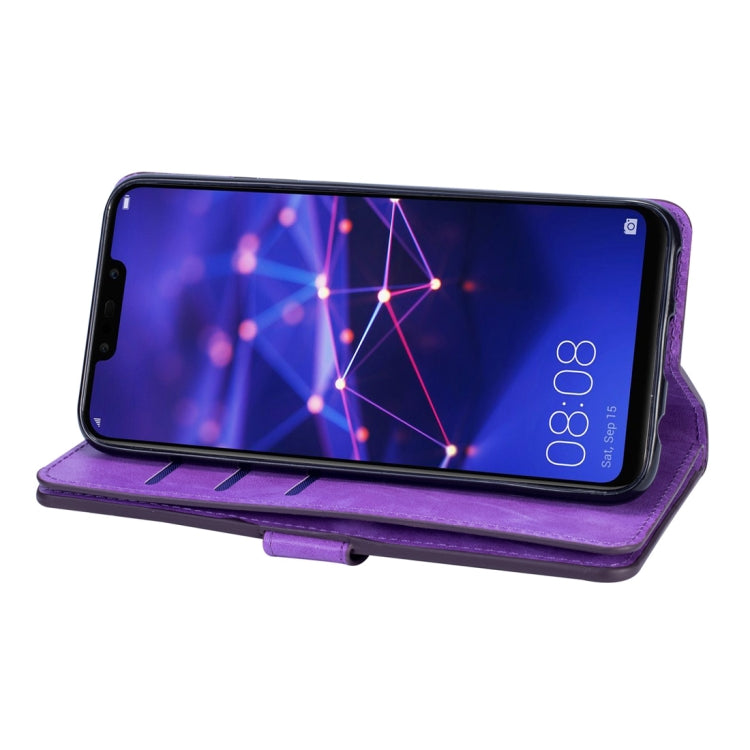 For Huawei Mate 20 lite Multifunctional Zipper Horizontal Flip Leather Case with Holder & Wallet & 9 Card Slots & Lanyard