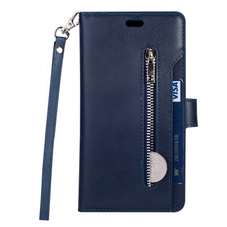 For Huawei Mate 20 lite Multifunctional Zipper Horizontal Flip Leather Case with Holder & Wallet & 9 Card Slots & Lanyard