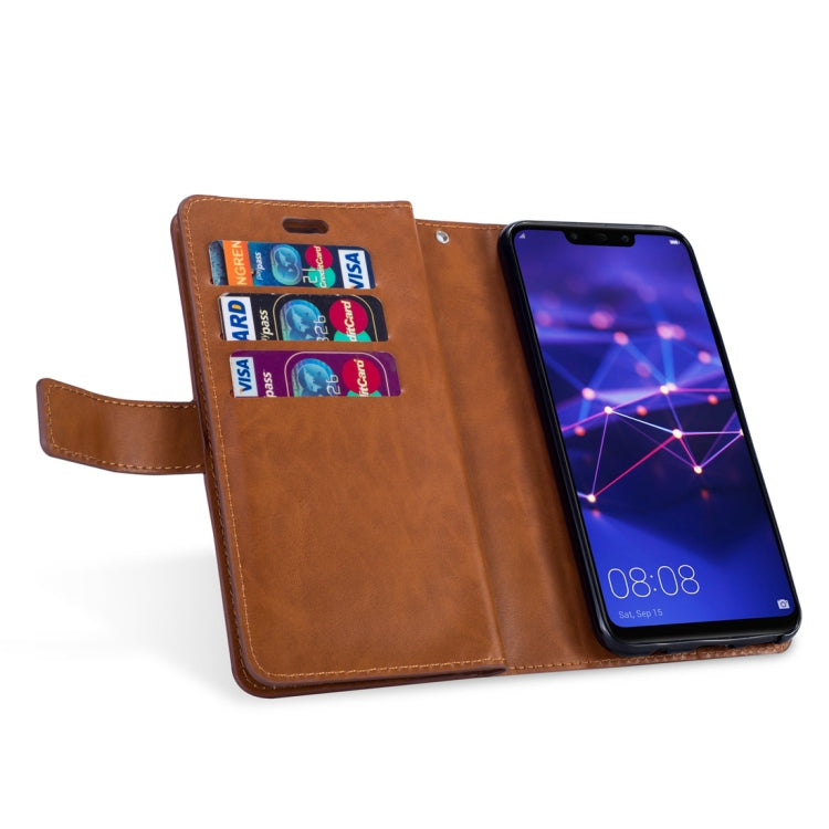 For Huawei Mate 20 lite Multifunctional Zipper Horizontal Flip Leather Case with Holder & Wallet & 9 Card Slots & Lanyard