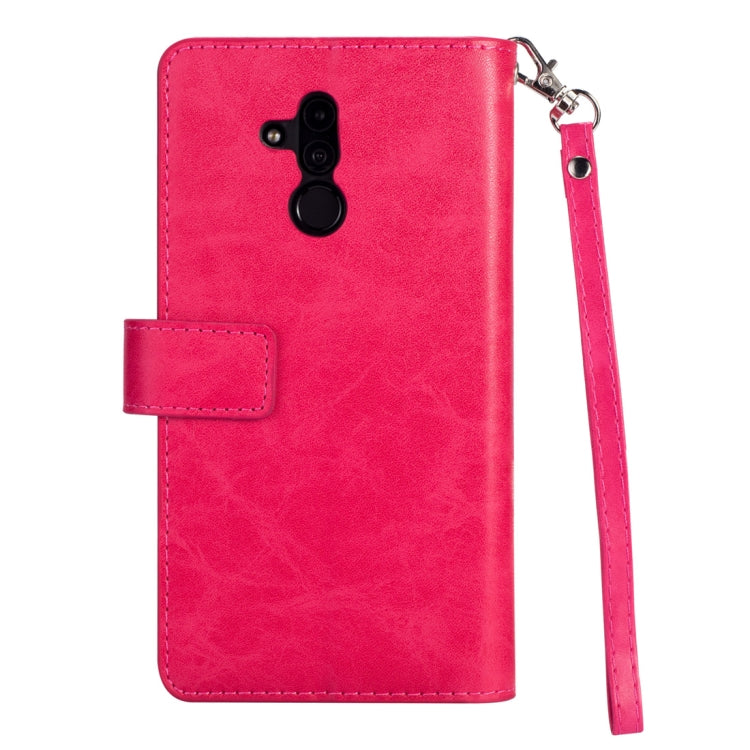 For Huawei Mate 20 lite Multifunctional Zipper Horizontal Flip Leather Case with Holder & Wallet & 9 Card Slots & Lanyard