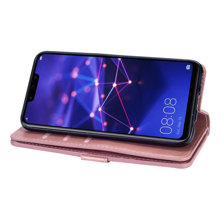 For Huawei Mate 20 lite Multifunctional Zipper Horizontal Flip Leather Case with Holder & Wallet & 9 Card Slots & Lanyard