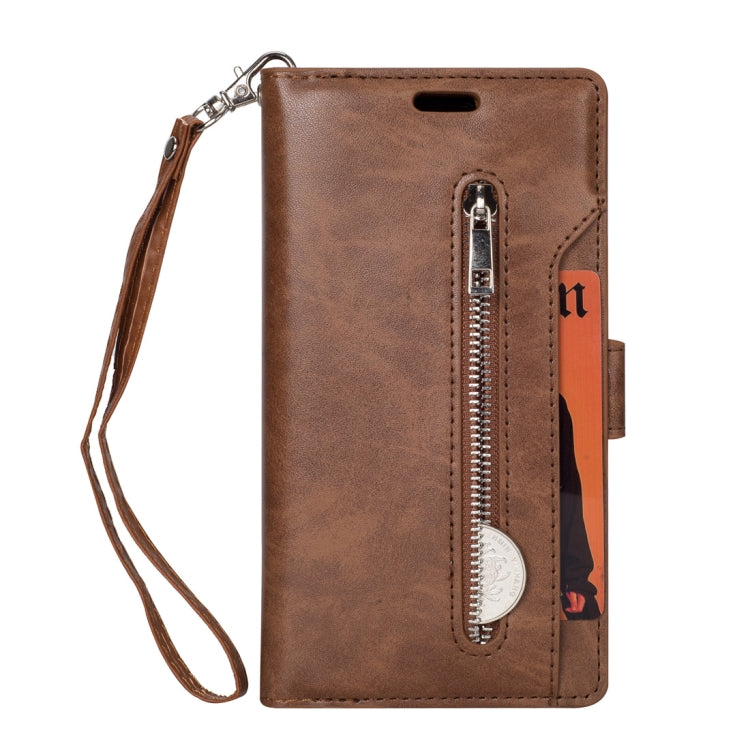 For Huawei Mate 10 Multifunctional Zipper Horizontal Flip Leather Case with Holder & Wallet & 9 Card Slots & Lanyard