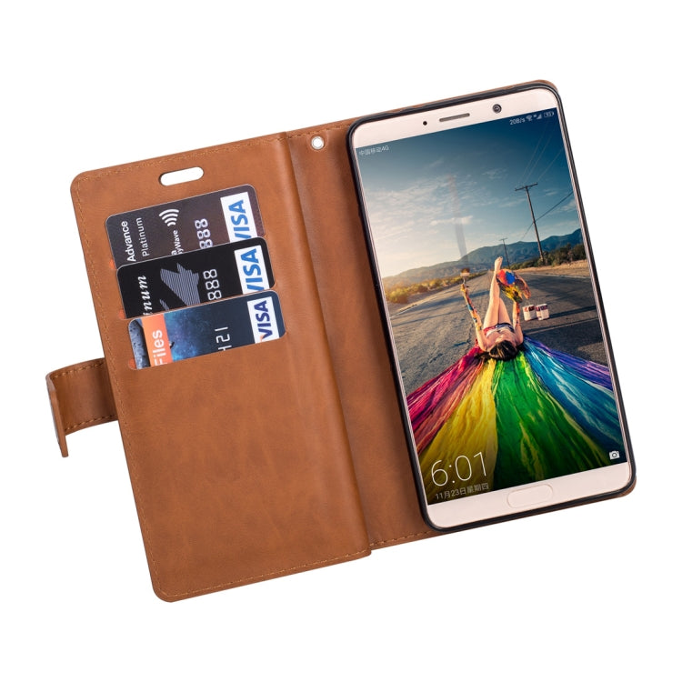 For Huawei Mate 10 Multifunctional Zipper Horizontal Flip Leather Case with Holder & Wallet & 9 Card Slots & Lanyard