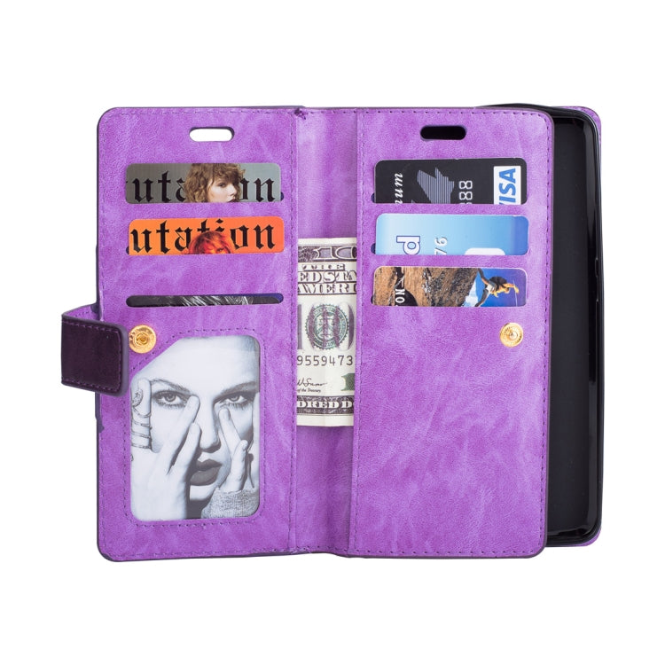 For Huawei Mate 10 Pro Multifunctional Zipper Horizontal Flip Leather Case with Holder & Wallet & 9 Card Slots & Lanyard