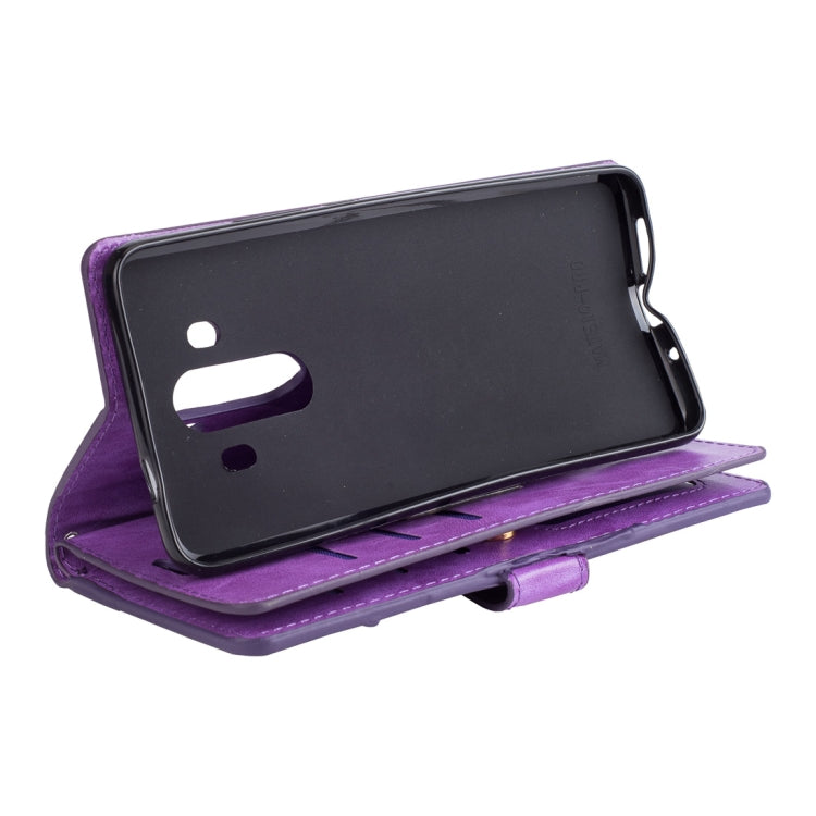 For Huawei Mate 10 Pro Multifunctional Zipper Horizontal Flip Leather Case with Holder & Wallet & 9 Card Slots & Lanyard