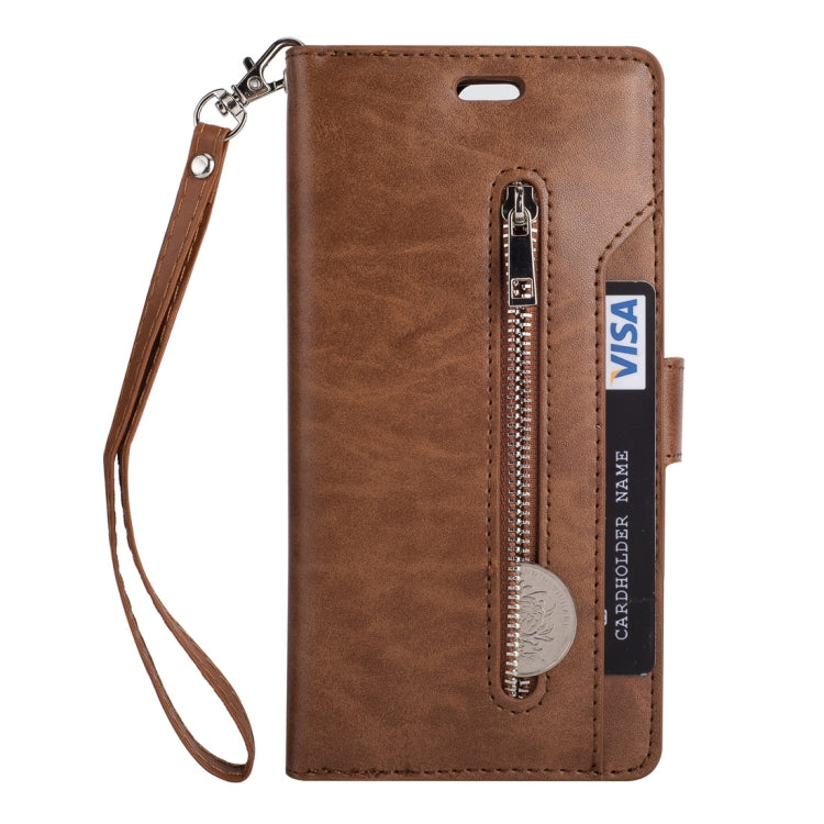 For Huawei Mate 10 Pro Multifunctional Zipper Horizontal Flip Leather Case with Holder & Wallet & 9 Card Slots & Lanyard