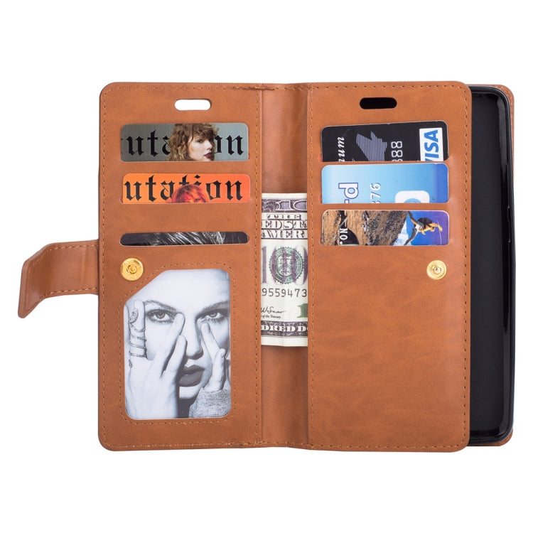 For Huawei Mate 10 Pro Multifunctional Zipper Horizontal Flip Leather Case with Holder & Wallet & 9 Card Slots & Lanyard