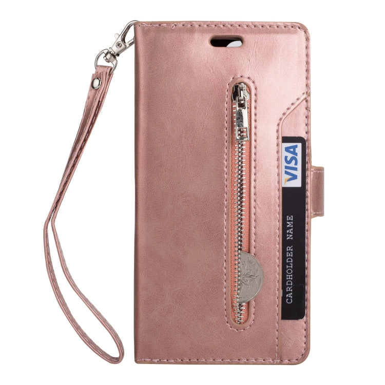 For Huawei Mate 10 Pro Multifunctional Zipper Horizontal Flip Leather Case with Holder & Wallet & 9 Card Slots & Lanyard