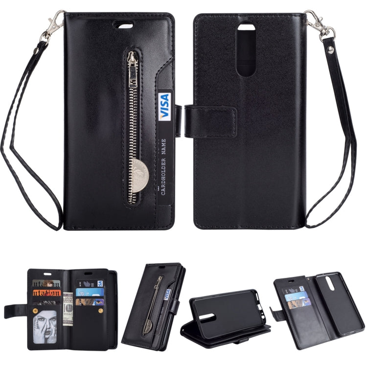 For Huawei Mate 10 Lite / Maimang 6 Multifunctional Zipper Horizontal Flip Leather Case with Holder & Wallet & 9 Card Slots & Lanyard