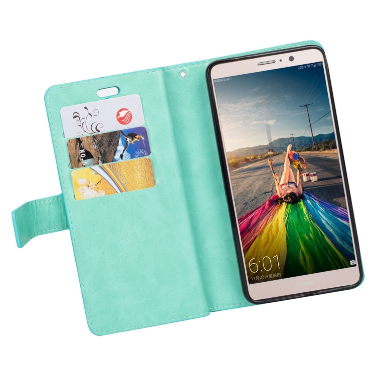 For Huawei Mate 9 Multifunctional Zipper Horizontal Flip Leather Case with Holder & Wallet & 9 Card Slots & Lanyard