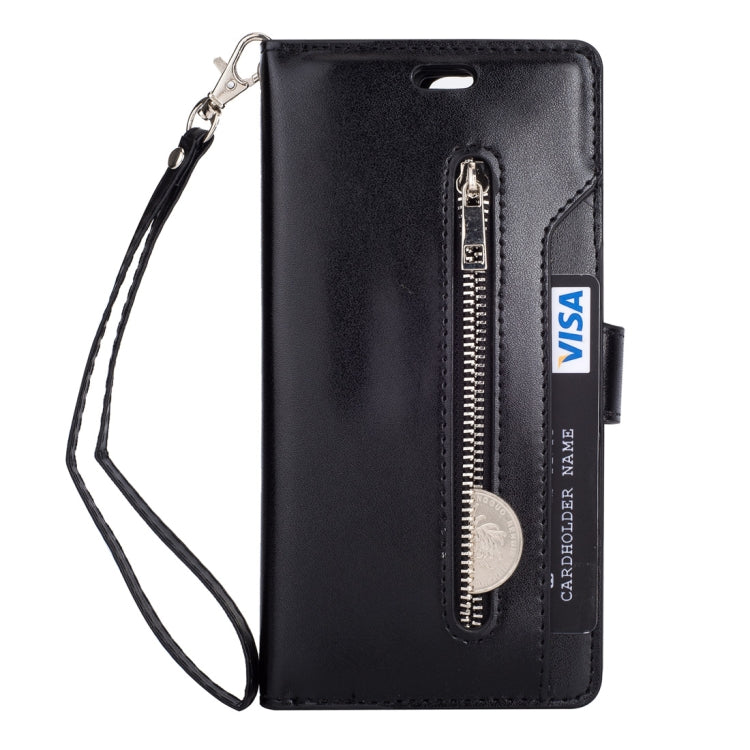 For OnePlus 5T Multifunctional Zipper Horizontal Flip Leather Case with Holder & Wallet & 9 Card Slots & Lanyard