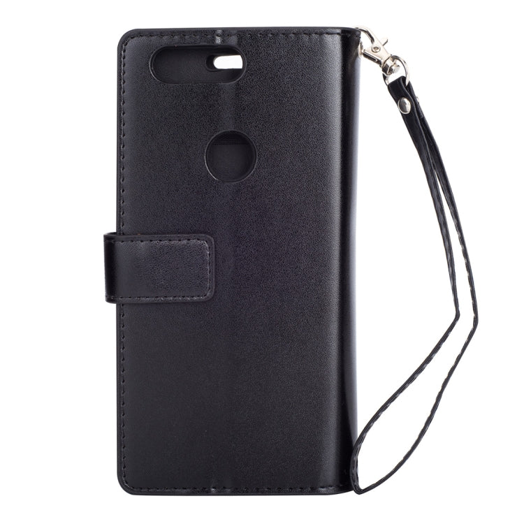 For OnePlus 5T Multifunctional Zipper Horizontal Flip Leather Case with Holder & Wallet & 9 Card Slots & Lanyard