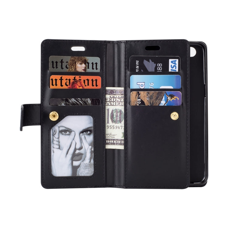 For OnePlus 5T Multifunctional Zipper Horizontal Flip Leather Case with Holder & Wallet & 9 Card Slots & Lanyard