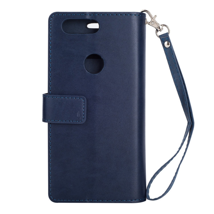 For OnePlus 5T Multifunctional Zipper Horizontal Flip Leather Case with Holder & Wallet & 9 Card Slots & Lanyard
