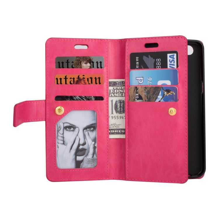 For OnePlus 5T Multifunctional Zipper Horizontal Flip Leather Case with Holder & Wallet & 9 Card Slots & Lanyard