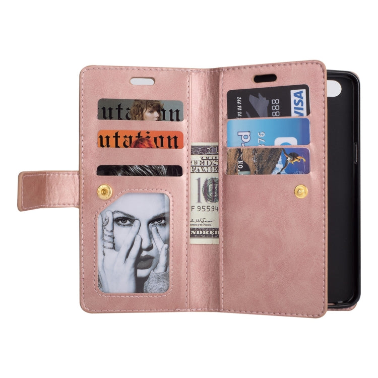 For OnePlus 5T Multifunctional Zipper Horizontal Flip Leather Case with Holder & Wallet & 9 Card Slots & Lanyard