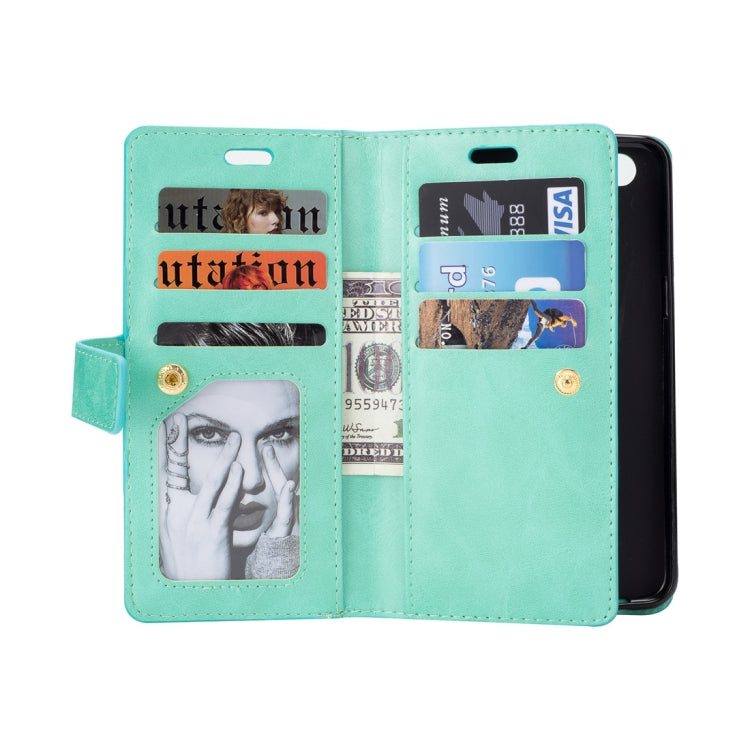 For OnePlus 5T Multifunctional Zipper Horizontal Flip Leather Case with Holder & Wallet & 9 Card Slots & Lanyard