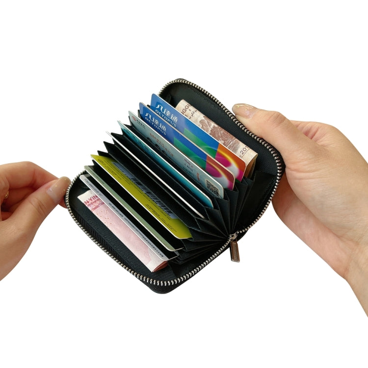 For iPhone 16 Pro Solid Color Zipper 11-Card Slots Bag Phone Case with Lanyard