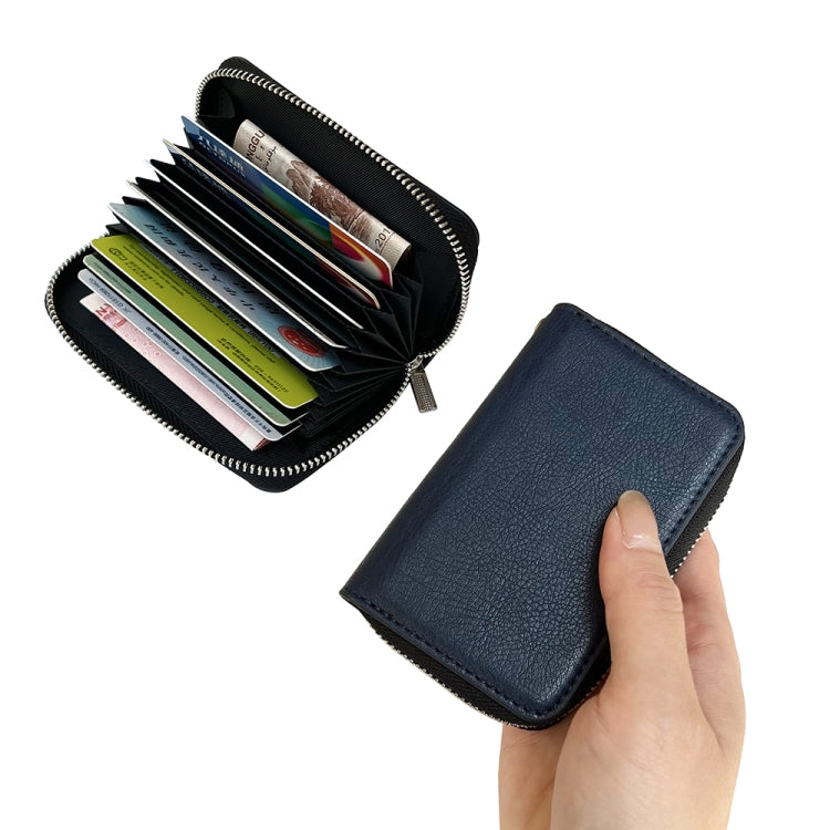 For iPhone 16 Solid Color Zipper 11-Card Slots Bag Phone Case with Lanyard