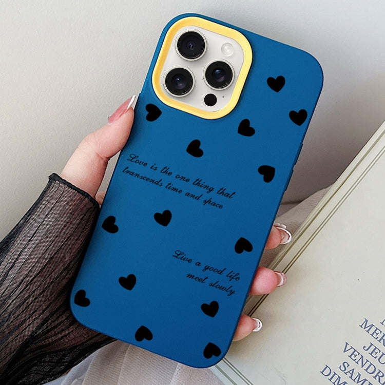 For iPhone 15 Pro Max Love Hearts PC Hybrid TPU Phone Case