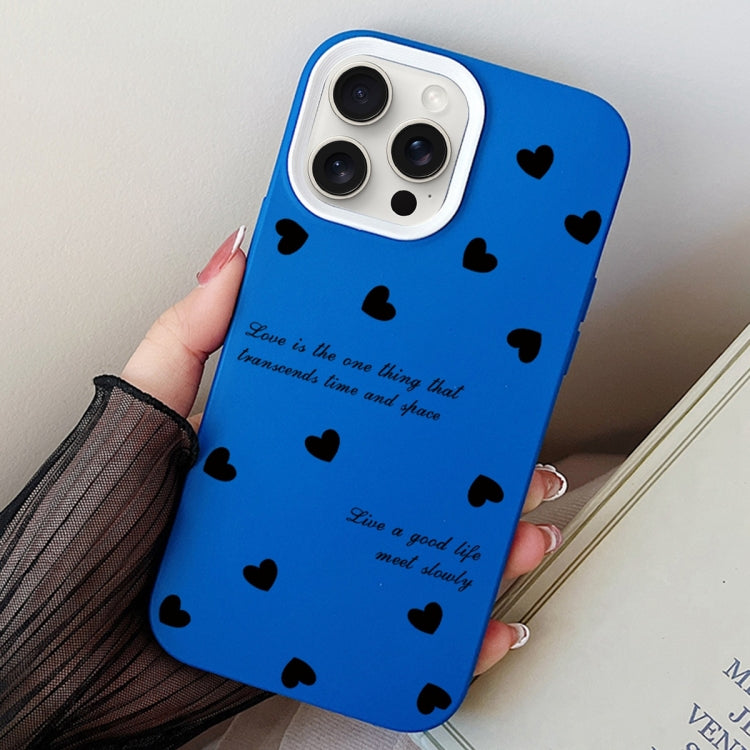 For iPhone 15 Pro Max Love Hearts PC Hybrid TPU Phone Case