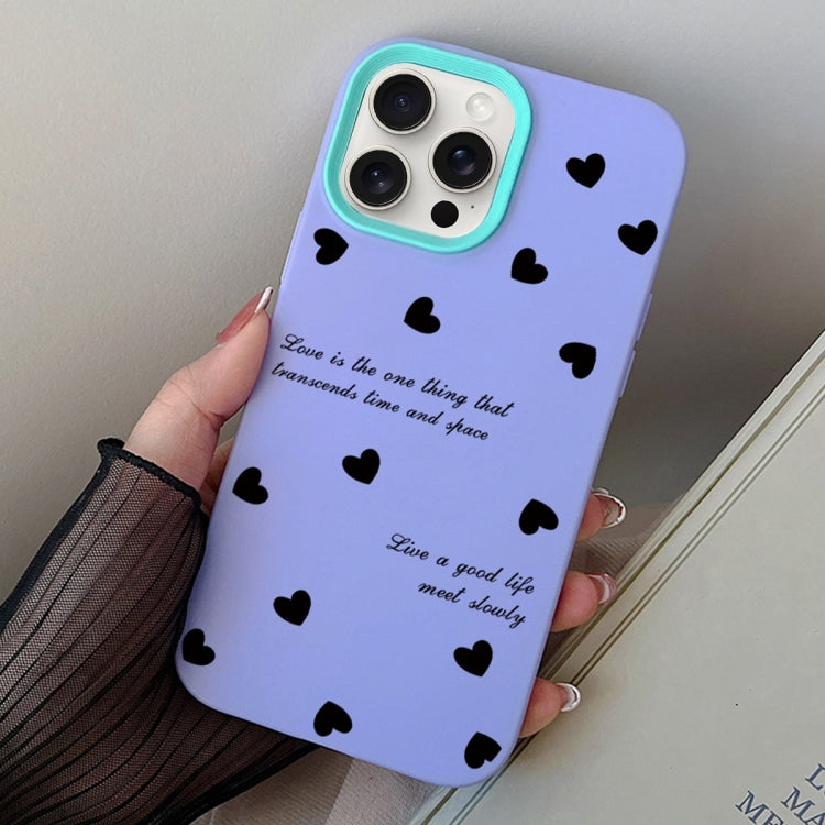 For iPhone 15 Pro Love Hearts PC Hybrid TPU Phone Case