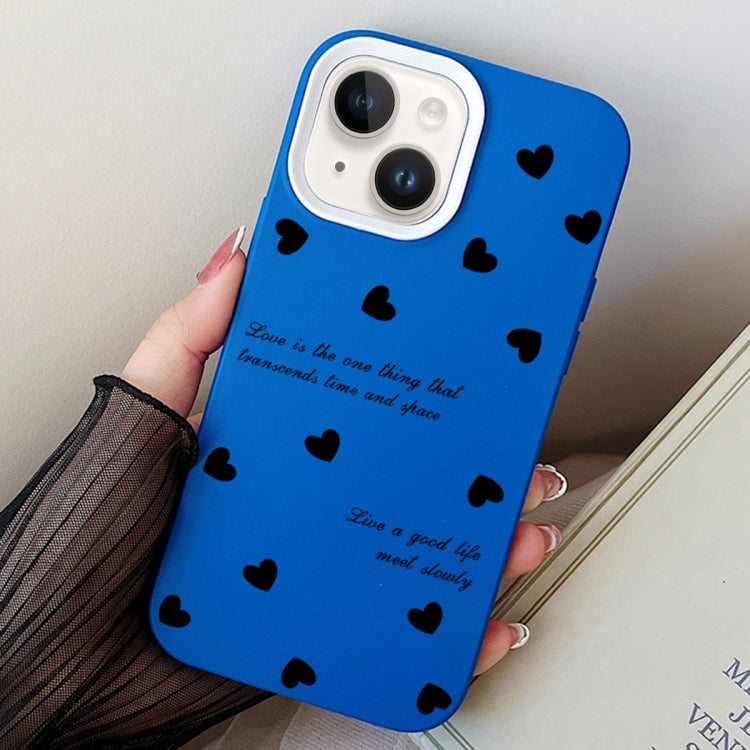 For iPhone 15 Plus Love Hearts PC Hybrid TPU Phone Case