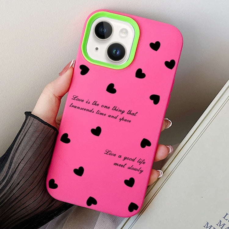 For iPhone 14 Plus Love Hearts PC Hybrid TPU Phone Case