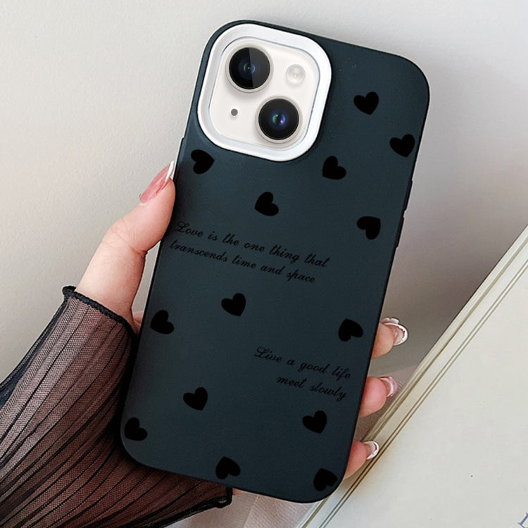 For iPhone 14 Love Hearts PC Hybrid TPU Phone Case