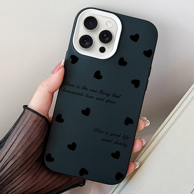 For iPhone 14 Pro Max Love Hearts PC Hybrid TPU Phone Case
