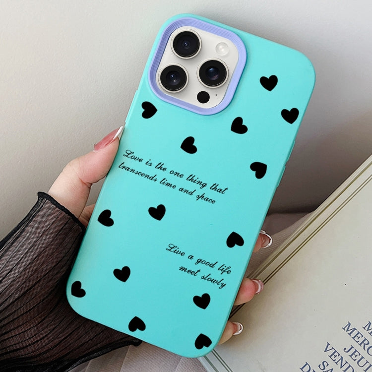 For iPhone 13 Pro Love Hearts PC Hybrid TPU Phone Case