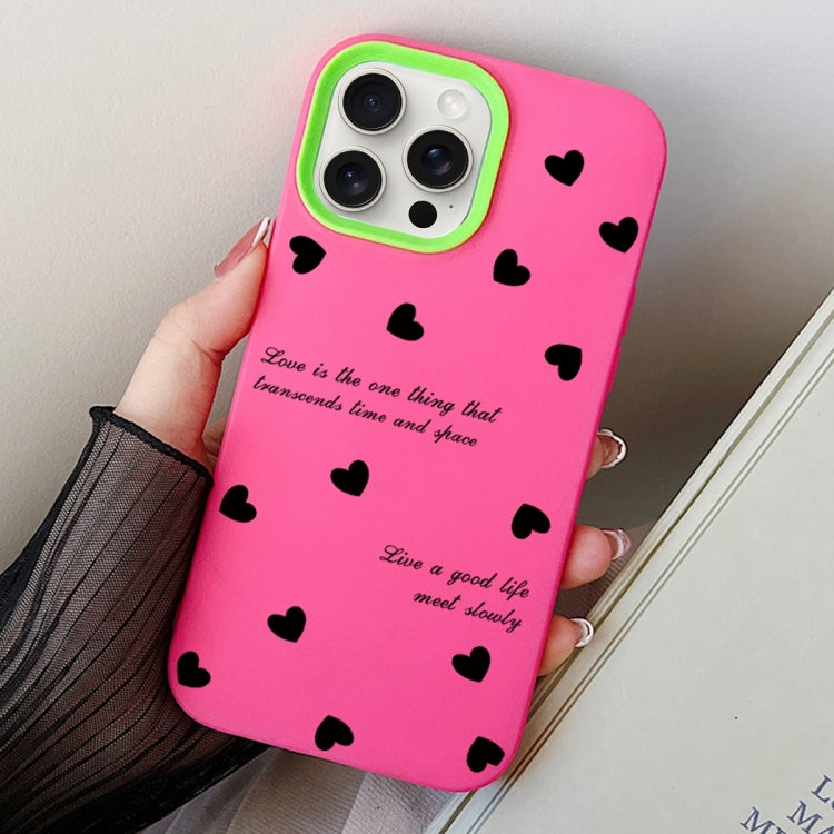 For iPhone 13 Pro Love Hearts PC Hybrid TPU Phone Case