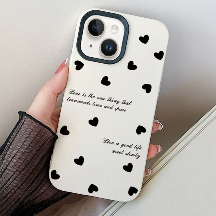 For iPhone 13 Love Hearts PC Hybrid TPU Phone Case